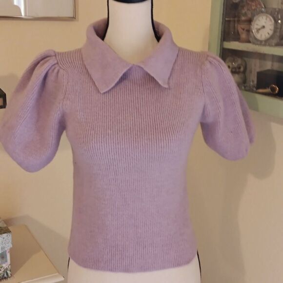 Nasty Gal Puff Sleeve Sweater. Soft Girl, Twee, Light Academic - Picture 1 of 10